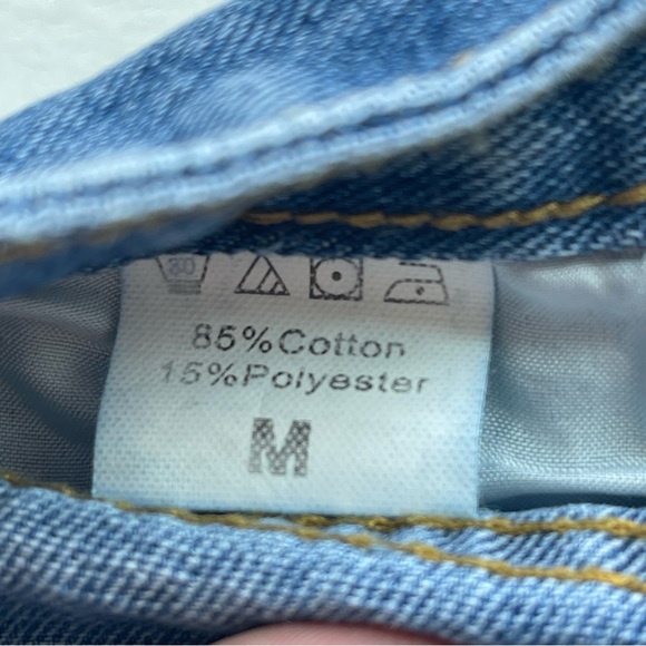 October Love frayed & distressed blue jean shorts - Picture 7 of 8